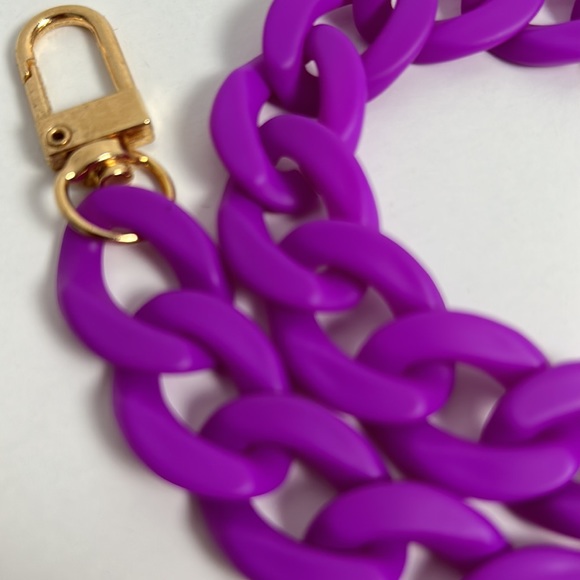 Acrylic Chain Link Strap, Purple, Length 35 cm - Picture 2 of 5
